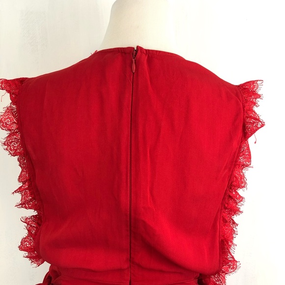 Free People CEM Red V-neck Jumpsuit 0 - Picture 4 of 8